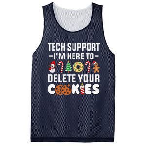 Christmas Tech Support Here To Delete Your Cookies Xmas Cool Mesh Reversible Basketball Jersey Tank