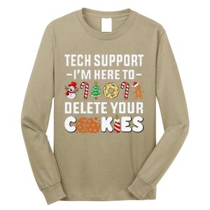 Christmas Tech Support Here To Delete Your Cookies Xmas Cool Long Sleeve Shirt