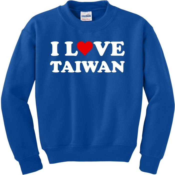 Country Travel Souvenir I Love Taiwan Gift Kids Sweatshirt