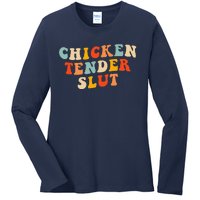 Chicken Tender Slut Retro Ladies Long Sleeve Shirt