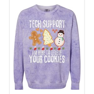 Christmas Tech Support Here To Delete Cookies Xmas Colorblast Crewneck Sweatshirt