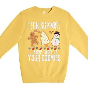 Christmas Tech Support Here To Delete Cookies Xmas Premium Crewneck Sweatshirt