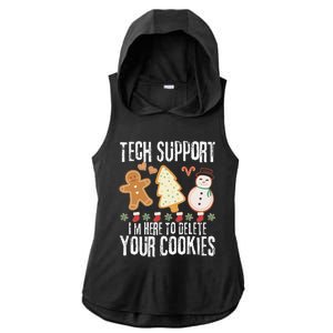 Christmas Tech Support Here To Delete Cookies Xmas Ladies PosiCharge Tri-Blend Wicking Draft Hoodie Tank