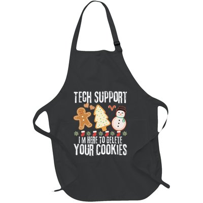 Christmas Tech Support Here To Delete Cookies Xmas Full-Length Apron With Pockets