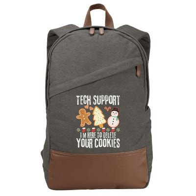 Christmas Tech Support Here To Delete Cookies Xmas Cotton Canvas Backpack