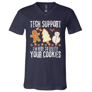 Christmas Tech Support Here To Delete Cookies Xmas V-Neck T-Shirt