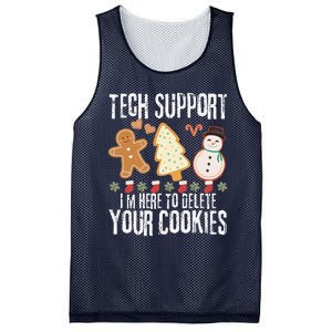 Christmas Tech Support Here To Delete Cookies Xmas Mesh Reversible Basketball Jersey Tank