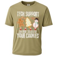 Christmas Tech Support Here To Delete Cookies Xmas Cooling Performance Crew T-Shirt