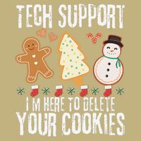 Christmas Tech Support Here To Delete Cookies Xmas Cooling Performance Crew T-Shirt