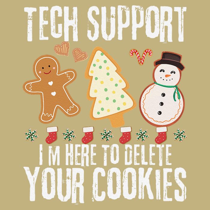 Christmas Tech Support Here To Delete Cookies Xmas Cooling Performance Crew T-Shirt
