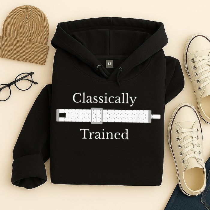 Classically Trained Slide Rule Mechanical Analog Calculator Hoodie