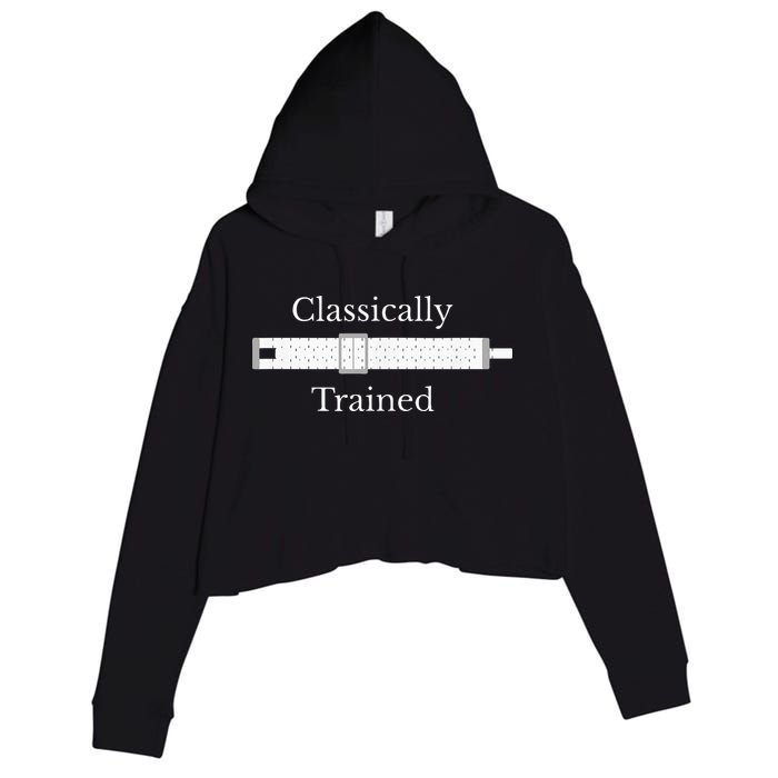 Classically Trained Slide Rule Mechanical Analog Calculator Crop Fleece Hoodie