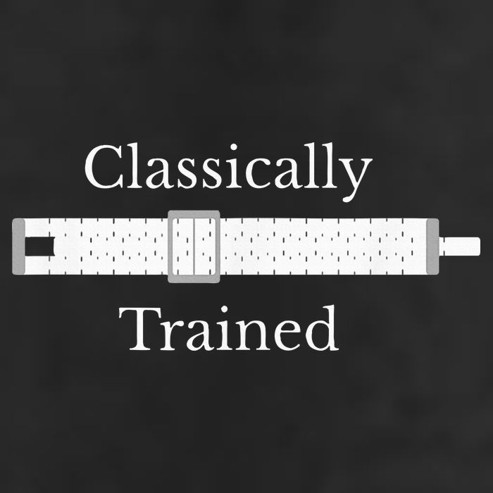 Classically Trained Slide Rule Mechanical Analog Calculator Crop Fleece Hoodie