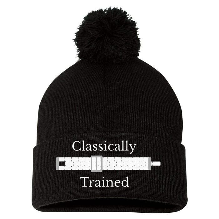 Classically Trained Slide Rule Mechanical Analog Calculator Pom Pom 12in Knit Beanie