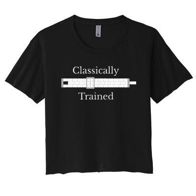 Classically Trained Slide Rule Mechanical Analog Calculator Women's Crop Top Tee