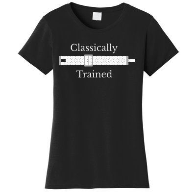 Classically Trained Slide Rule Mechanical Analog Calculator Women's T-Shirt