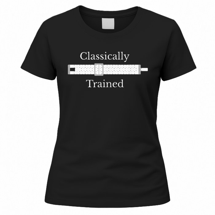 Classically Trained Slide Rule Mechanical Analog Calculator Women's T-Shirt