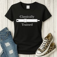 Classically Trained Slide Rule Mechanical Analog Calculator Womens T-Shirt