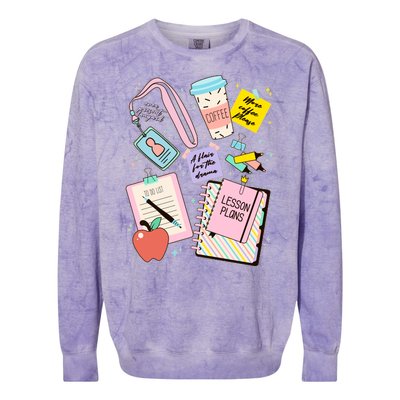 Cute Teacher Stuff School Life Colorblast Crewneck Sweatshirt