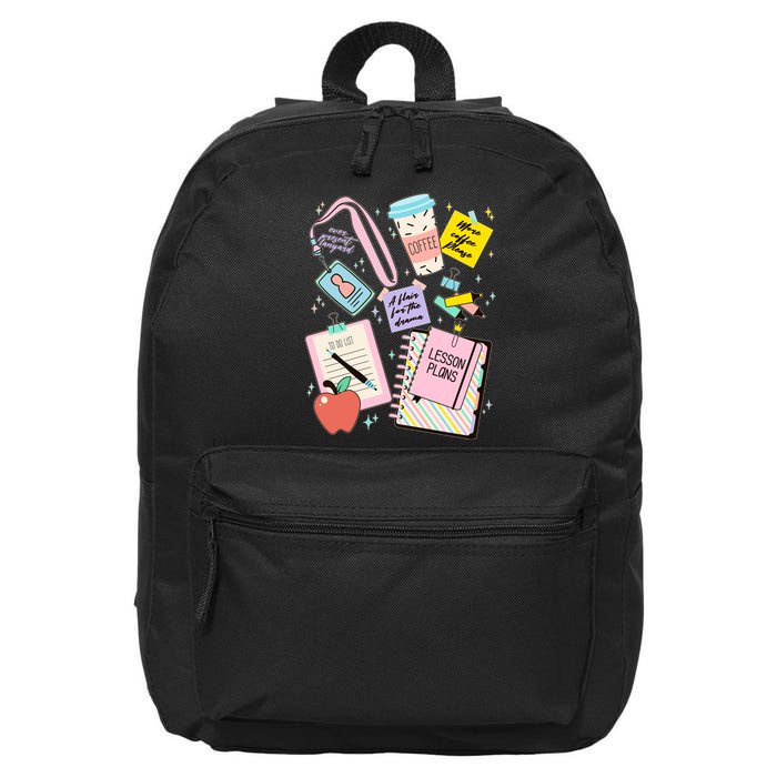 Cute Teacher Stuff School Life 16 in Basic Backpack