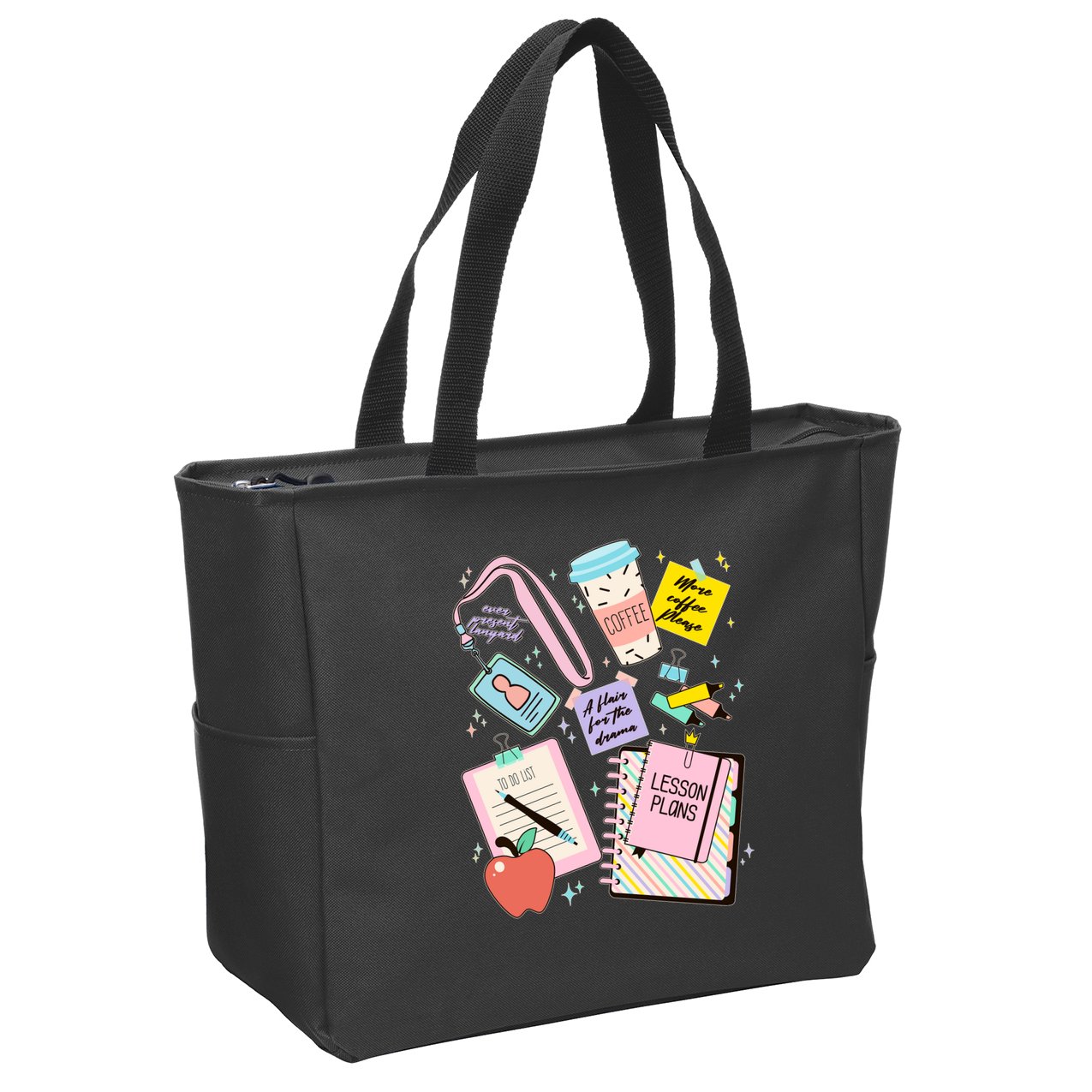 Cute Teacher Stuff School Life Zip Tote Bag