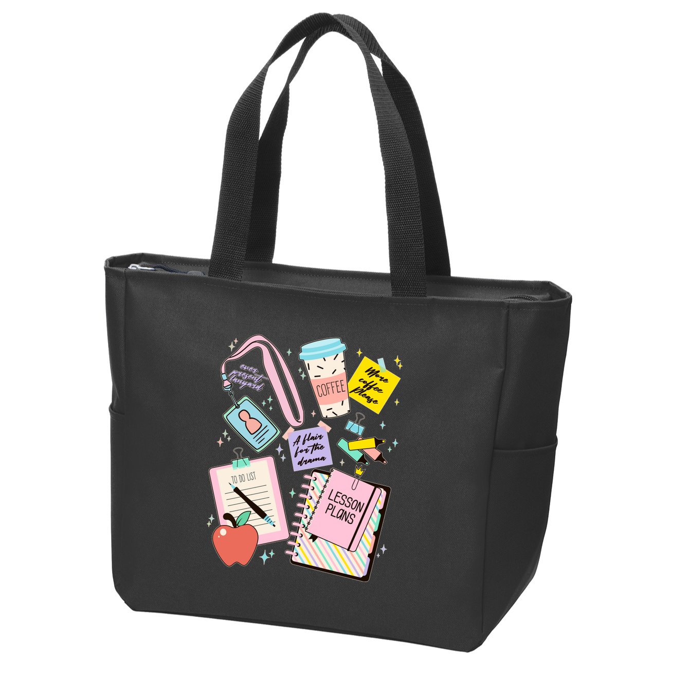 Cute Teacher Stuff School Life Zip Tote Bag