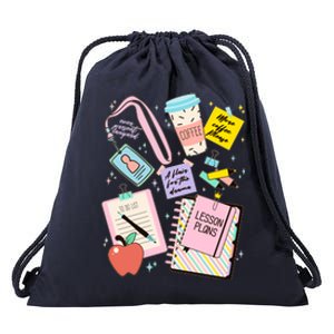 Cute Teacher Stuff School Life Drawstring Bag