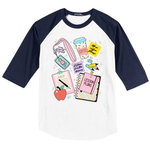 Cute Teacher Stuff School Life Baseball Sleeve Shirt