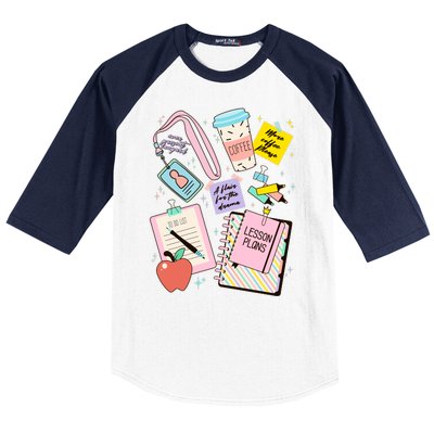 Cute Teacher Stuff School Life Baseball Sleeve Shirt