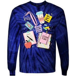 Cute Teacher Stuff School Life Tie-Dye Long Sleeve Shirt