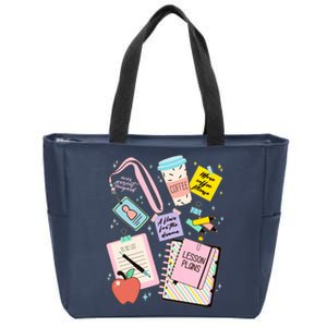 Cute Teacher Stuff School Life Zip Tote Bag