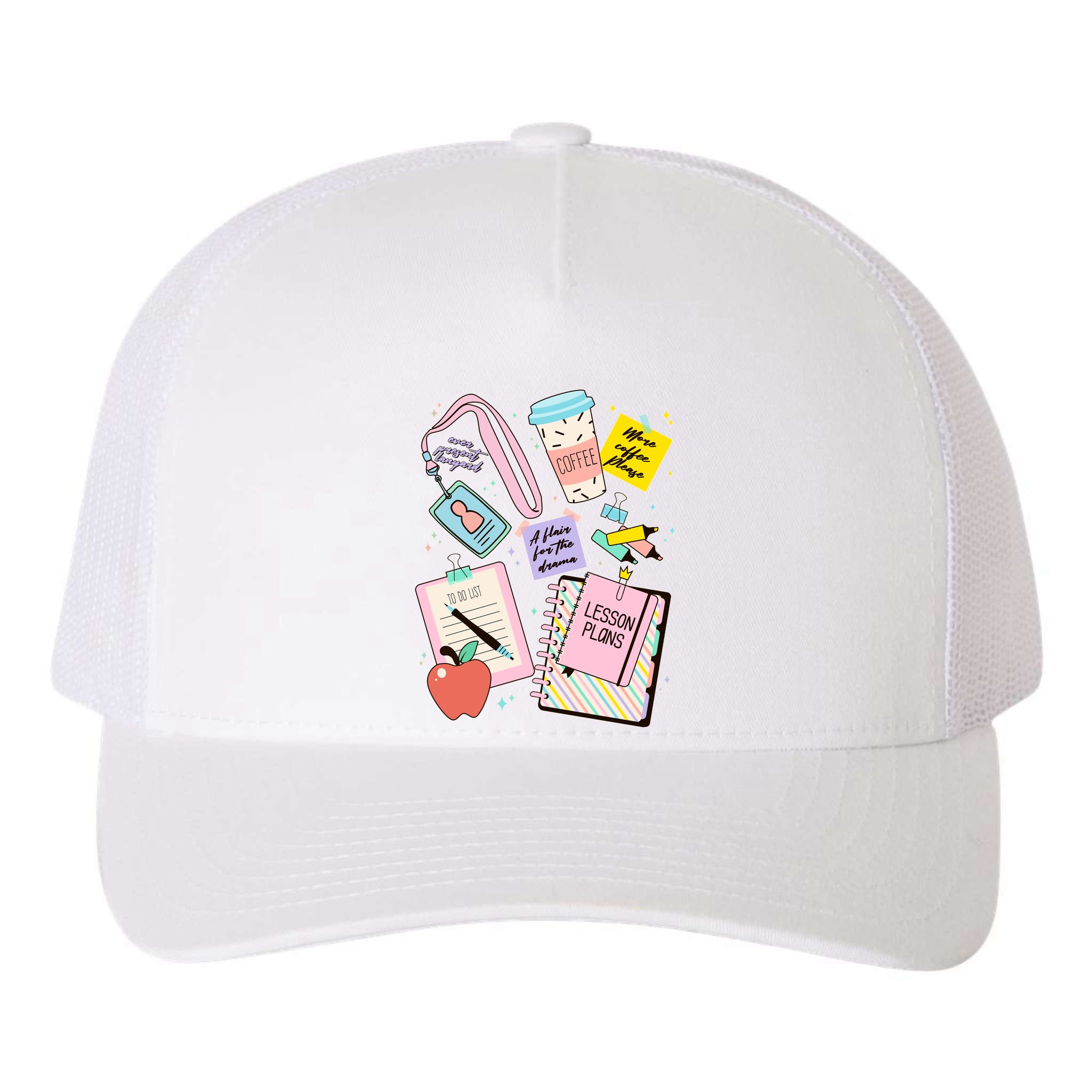 Cute Teacher Stuff School Life Yupoong Adult 5-Panel Trucker Hat