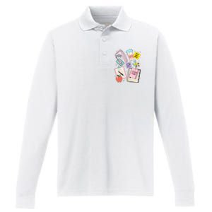 Cute Teacher Stuff School Life Performance Long Sleeve Polo