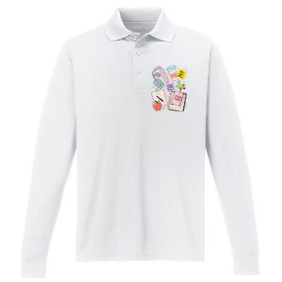 Cute Teacher Stuff School Life Performance Long Sleeve Polo