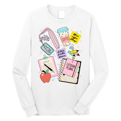 Cute Teacher Stuff School Life Long Sleeve Shirt