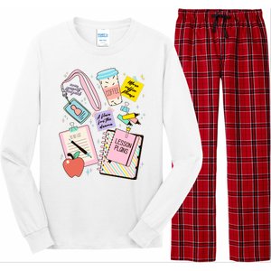 Cute Teacher Stuff School Life Long Sleeve Pajama Set