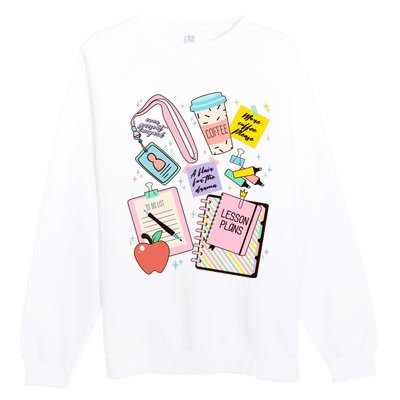 Cute Teacher Stuff School Life Premium Crewneck Sweatshirt