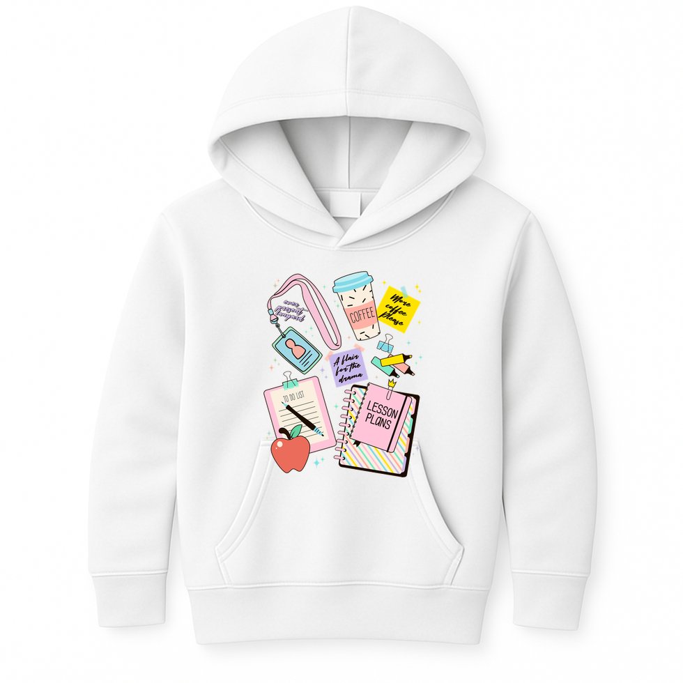 Cute Teacher Stuff School Life Kids Hoodie