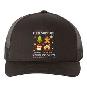 Christmas Tech Support Here To Delete Cookies Ugly Sweater Yupoong Adult 5-Panel Trucker Hat