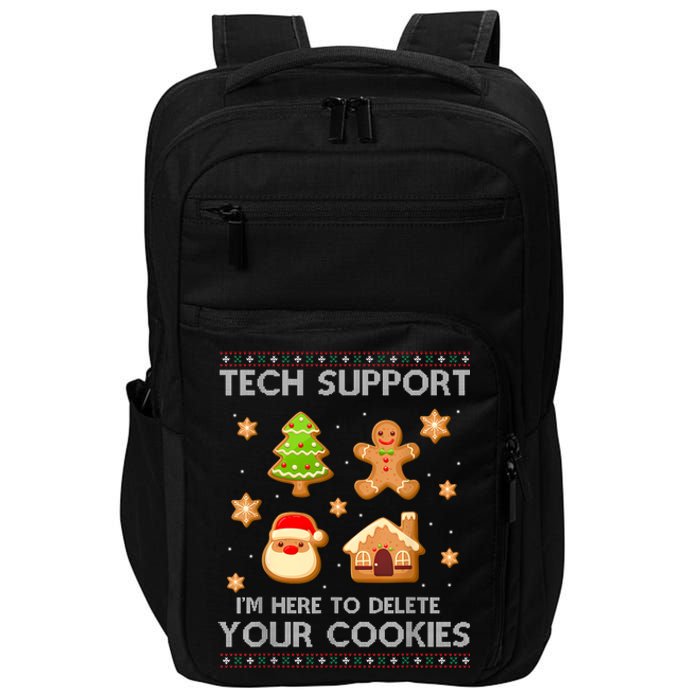 Christmas Tech Support Here To Delete Cookies Ugly Sweater Impact Tech Backpack