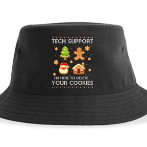 Christmas Tech Support Here To Delete Cookies Ugly Sweater Sustainable Bucket Hat