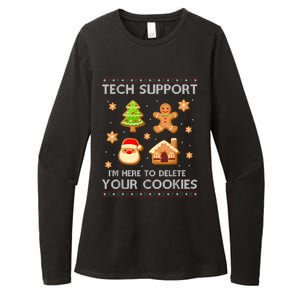 Christmas Tech Support Here To Delete Cookies Ugly Sweater Womens CVC Long Sleeve Shirt