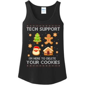 Christmas Tech Support Here To Delete Cookies Ugly Sweater Ladies Essential Tank