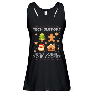 Christmas Tech Support Here To Delete Cookies Ugly Sweater Ladies Essential Flowy Tank