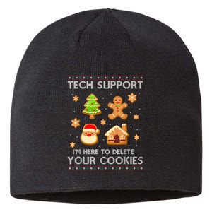 Christmas Tech Support Here To Delete Cookies Ugly Sweater Sustainable Beanie