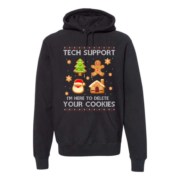 Christmas Tech Support Here To Delete Cookies Ugly Sweater Premium Hoodie