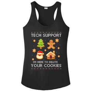 Christmas Tech Support Here To Delete Cookies Ugly Sweater Ladies PosiCharge Competitor Racerback Tank