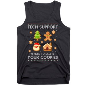 Christmas Tech Support Here To Delete Cookies Ugly Sweater Tank Top