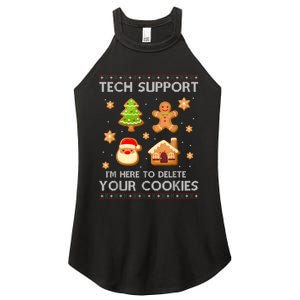 Christmas Tech Support Here To Delete Cookies Ugly Sweater Women's Perfect Tri Rocker Tank