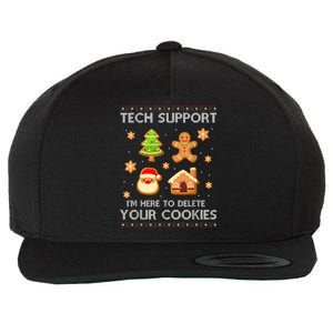 Christmas Tech Support Here To Delete Cookies Ugly Sweater Wool Snapback Cap